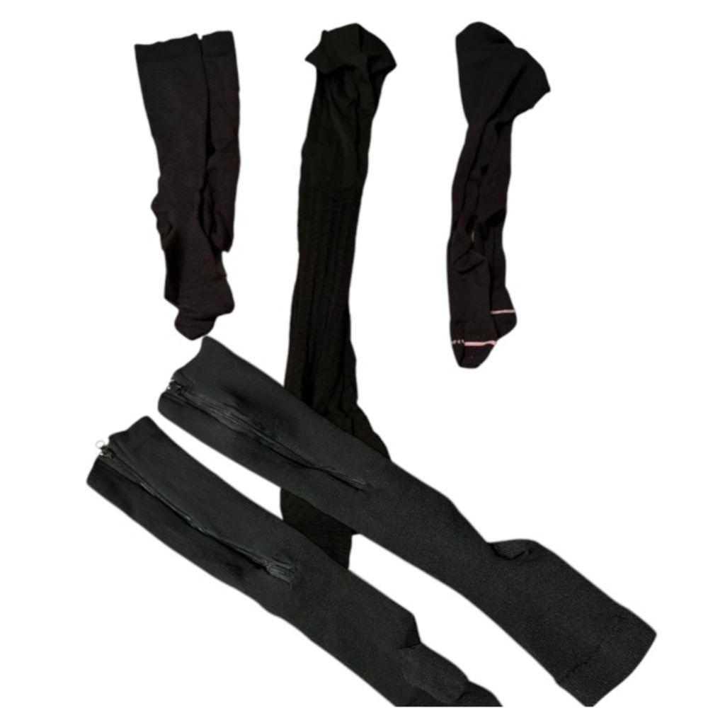 Women’s Bundle Hosiery Patterned Tights Compressi… - image 1